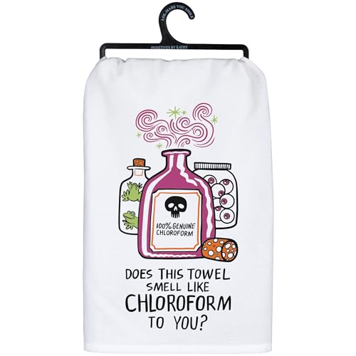 Halloween Cotton Kitchen Towel - Funny Chloroform Potion Design