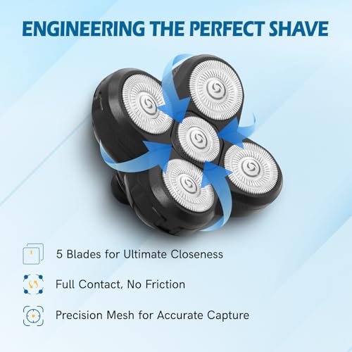 Replacement Blades for Freebird Head Shaver - 5 Pack, Head & Face Razor Refills
