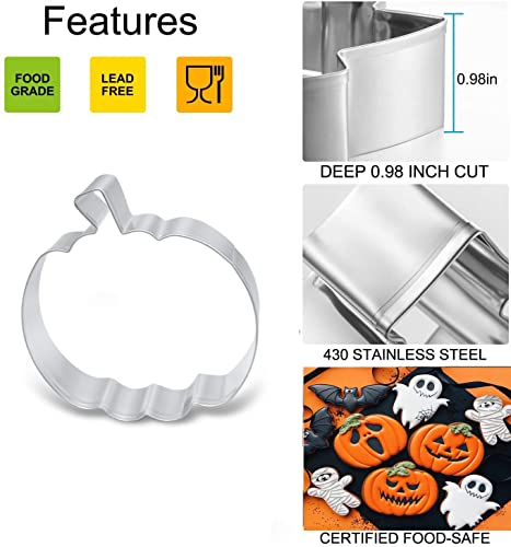 Pumpkin Cookie Cutters Set - 3 Sizes for Halloween & Fall Baking