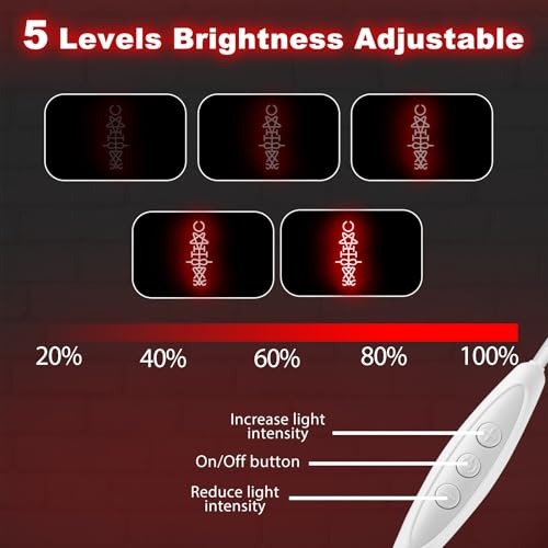 Lucifer Sigil Neon Sign for Gothic Room Occult Decor Halloween Wall Accent - Red LED