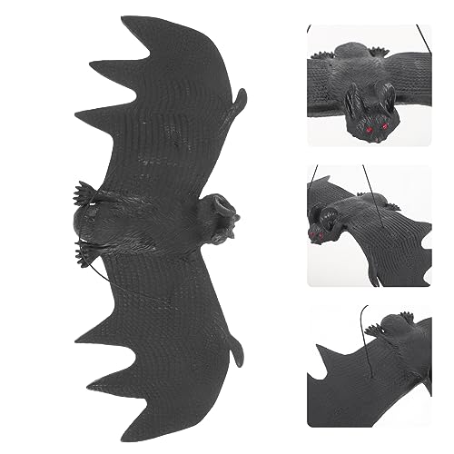 Small Halloween Hanging Rubber Bats - Pack of 2, Realistic Spooky Decor