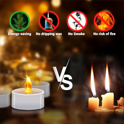 Battery Operated Tea Lights Candles 400 Pack Flickering LED Flameless Warm Yellow