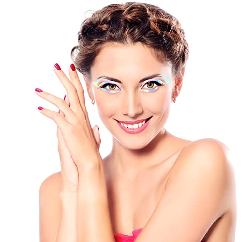 ANCIRS 6 Pack Holographic Eye Makeup Stickers - 6 Styles for Cosplay & Party