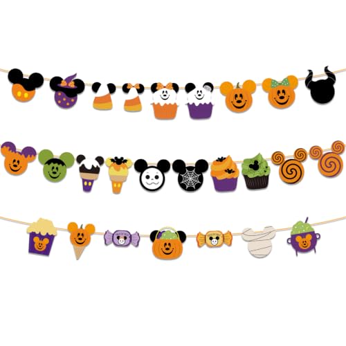 Halloween Decorations Banner 3pcs - Trick or Treat Pumpkin & Letter Design