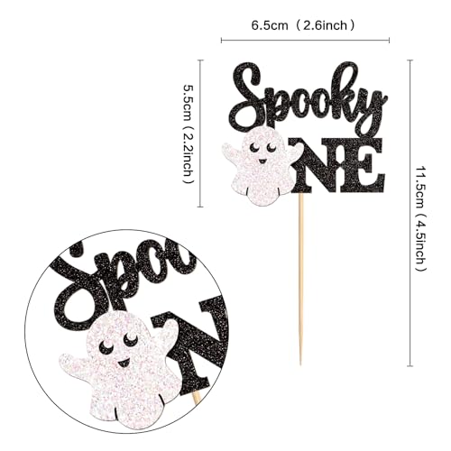 Spooky Ghost Cupcake Toppers - Baby's First Halloween Party Decoration - Spooky One Variation