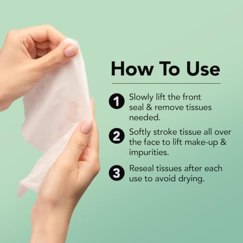CALA Aloe Vera Makeup Remover Cleansing Tissues - Waterproof & Gentle, 60 Sheets