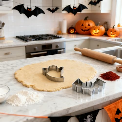 Halloween Cookie Cutter Set of 7 - 3 Inch Stainless Steel Shapes for Baking & Crafts