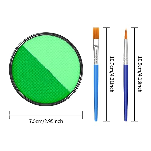 Dark Green & Light Green Face Body Paint Set - Matte Finish Halloween Cosplay