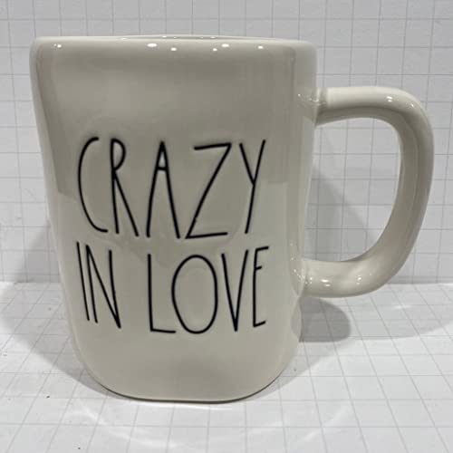 Crazy in Love Mug - Double Sided Ceramic Valentine's Day 16oz - Heart Back