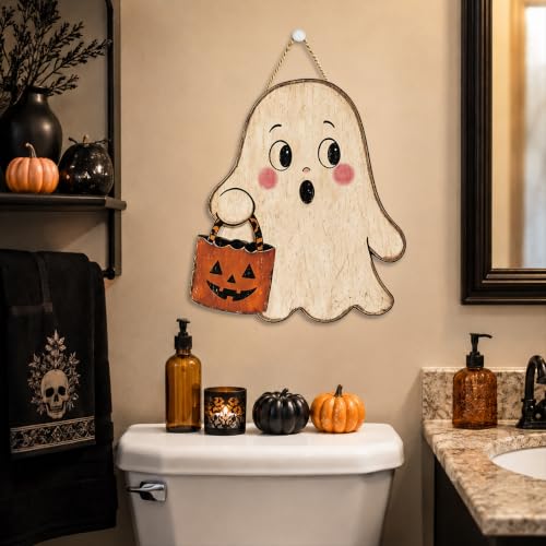 Cute Rustic Halloween Pumpkin Sign - Fall Door & Wall Decor