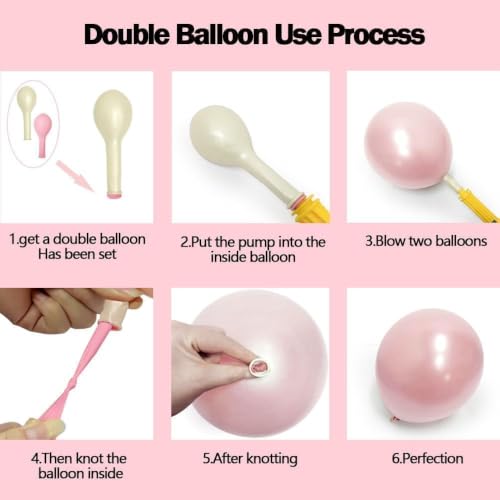 Pink Black Balloon Arch Kit - Double Stuffed Pastel Pearl & Gold Balloons for Birthday, Wedding, Baby Shower, Halloween - Variation: Pink Black