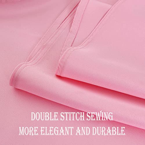 Pink Waterproof Round Tablecloth 48 Inch - Wrinkle Free, Stain Resistant