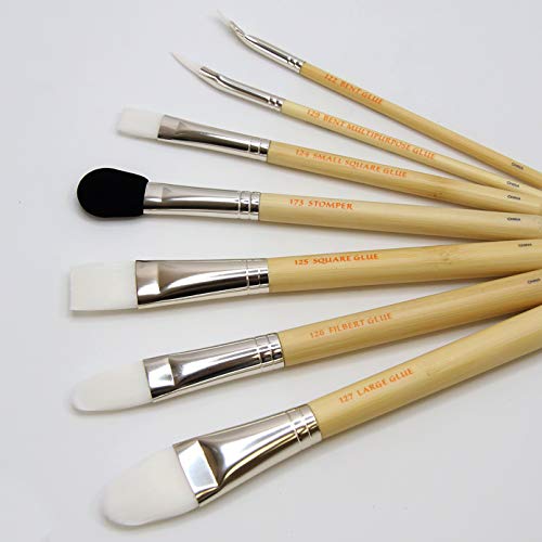 Professional Makeup SFX Glue Brush Set 7 Pieces with Ziplock Pouch