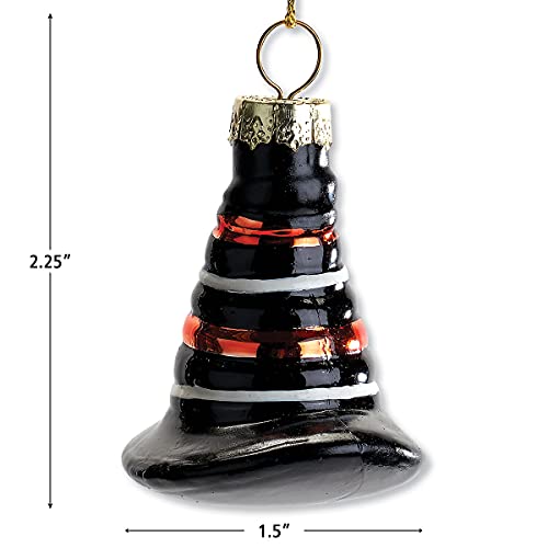 Halloween Glass Ornaments Set - 12 Hand Painted Holiday Decorations, Witch, Ghost & Jack O Lantern - Variation of THIS listing
