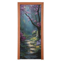 Burbuja Forest Path Door Cover - Stretch Fabric Holiday Porch Decor 35x79 in Variation of THIS listing