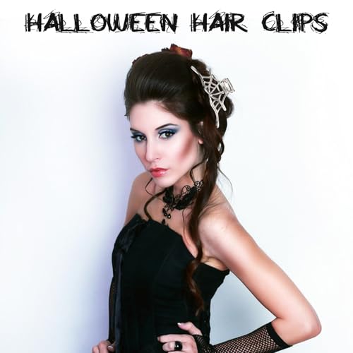 Silver Spider Hair Claw Clips - Gothic Hair Accessories for Women - 3 Pack