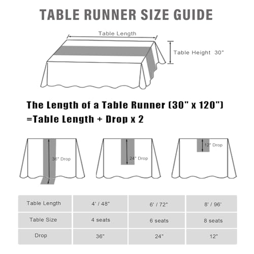 Black 10FT Chiffon Table Runner 30x120 Inches for Wedding & Party Decor - 1 Piece