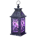 Halloween Indoor & Outdoor Lantern with Spider & Pumpkin Pattern - 14.7" Decorative Candle Lantern with 78" LED Lights (8 Modes) - Party Decor, Spooky Home & Room Decoration - Variation: Spider & Pumpkin