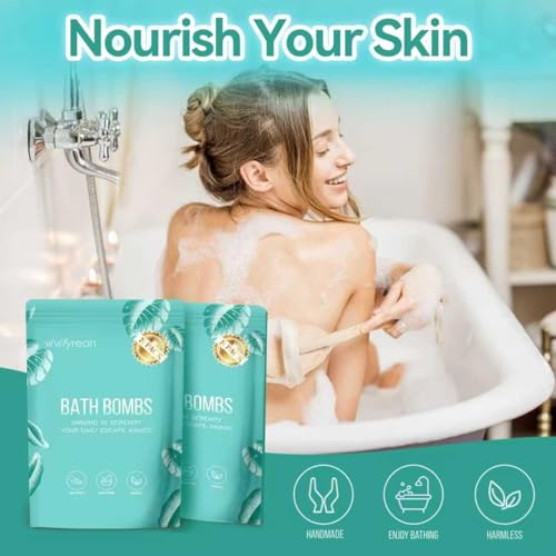 Bath Bombs for Women Gift Set, 8 Organic Bath Bombs Valentines Day, Birthday Gifts for Women, Girls, Adults, Relaxation Home SPA Bubble Bath, Self Care for Wife, Mother, Girlfriend