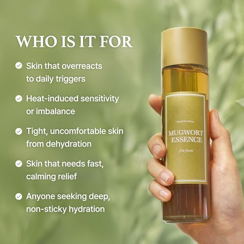 I'm From Mugwort Essence | Vegan Extract - Soothe Sensitive and Irritated Skin, Redness Relief, Refreshing, Korean Hydrating Toner | 5.41 Fl Oz, All Skin Types, PETA Approved