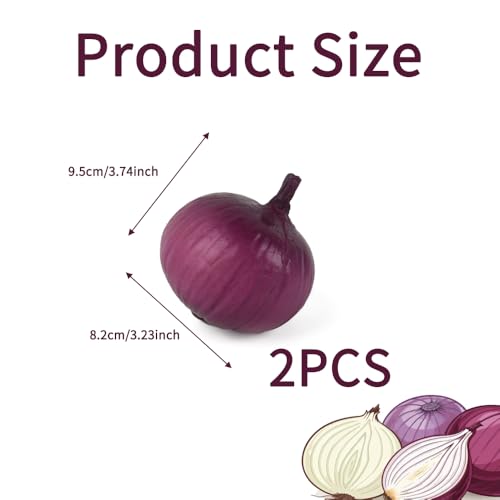 Artificial Purple Onion Food Model 2PCS for Kitchen Decor & Photography Props