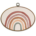 Boho Rainbow Oval Wall Art Decor - Neutral Canvas Artwork for Home & Nursery