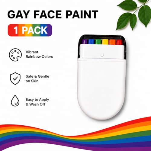 White LGBTQIA Pride Face Paint Stick - Rainbow Face Makeup for Pride & Festivals