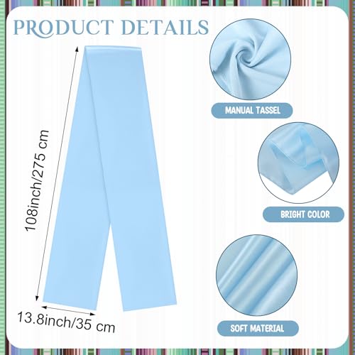 Sky Blue 108 Pcs Stretch Chair Sash Bands & Satin Table Runner Set - Wedding & Party Decor