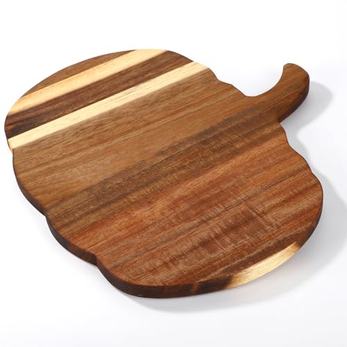 Halloween Pumpkin Shaped Wooden Cutting and Serving Board - Fall Kitchen Decor