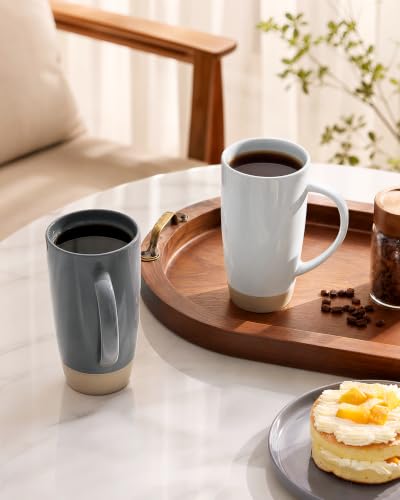 Milkyway Coffee Mug Set of 4 - 20oz Large Ceramic Cups - Light Gray & Dark Gray Variants