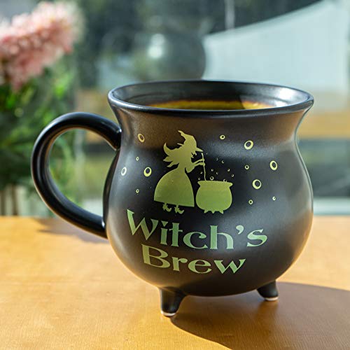 Witch's Brew Cauldron Mug Ceramic Porcelain 32oz Coffee Soup Bowl Halloween Decor