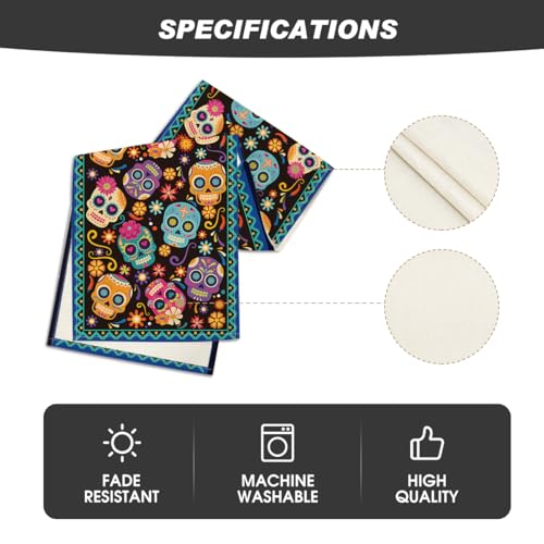 Halloween Table Runner 13x90 Inch Black Blue Polyester Party Decor - Variation of THIS listing