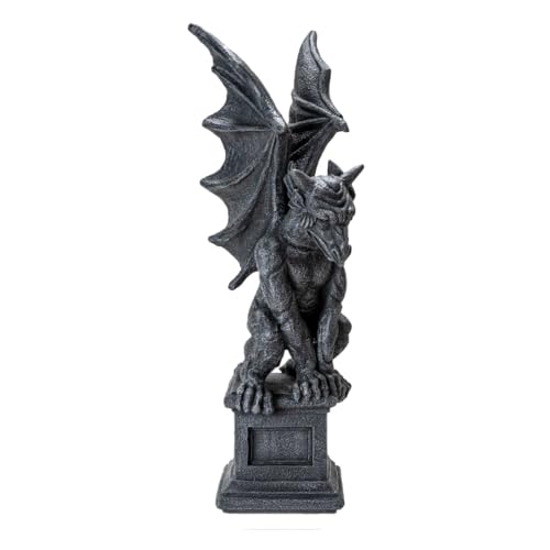 Gothic Gargoyle Statue - Medieval-Style Winged Creature Sculpture for Home & Garden Decor - 17.32 Inches