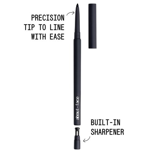 About-Face Line Artist Longwear Gel Eyeliner - High-Definition, Smudge-Proof, Waterproof | Matte Black, 0.012 oz