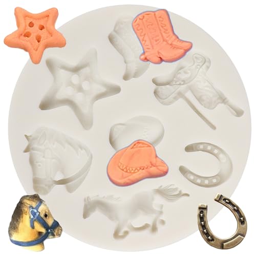Cowboy Boot & Horseshoe Silicone Mold Set - Cake Decorating & Crafts - Variation of Style A