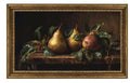 Gold Framed Pears Wall Art - Still Life Canvas Print 24x12in - Variation of Pears Wall Art / 12"L x 24"W