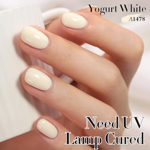 Double Rhythm Gel Polish 15ML - Sheer Beige White, Same Color, Soak Off Art Manicure