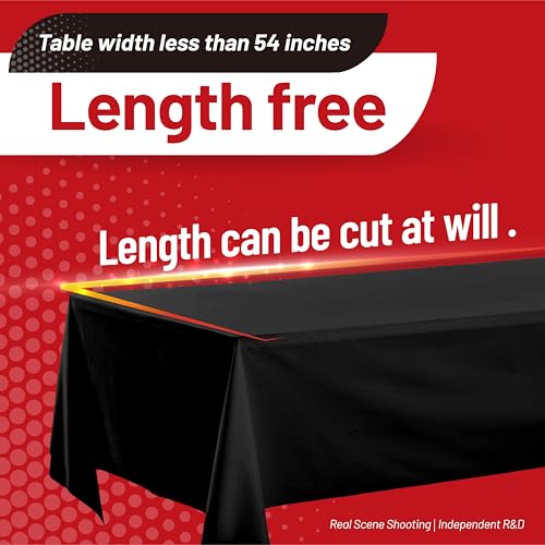 Black Plastic Tablecloth Roll 410 Ft x 54 In Disposable Rectangular Cover - Variation of THIS listing