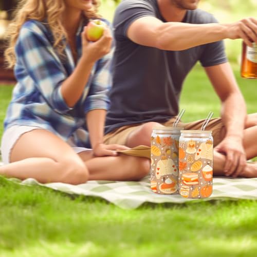 16oz Halloween Pumpkin Spice Iced Coffee Cup with Lid & Straw - Fall Gift, Autumn Drinkware