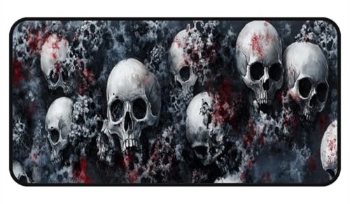 Skull Kitchen Floor Mat - Waterproof Rug Runner for Laundry, Bathroom, Mudroom, 17x51 Inches - Variation: Skull