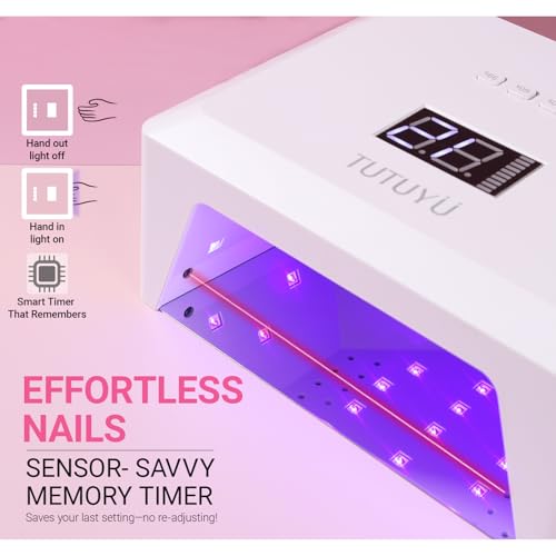 White 72W UV LED Nail Lamp with 4 Timers Auto Sensor for Gel Polish - T17