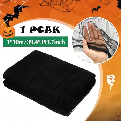 Halloween Black Cheesecloth for Crafting - 39.37 x 393.7 Inch, Variation of THIS listing