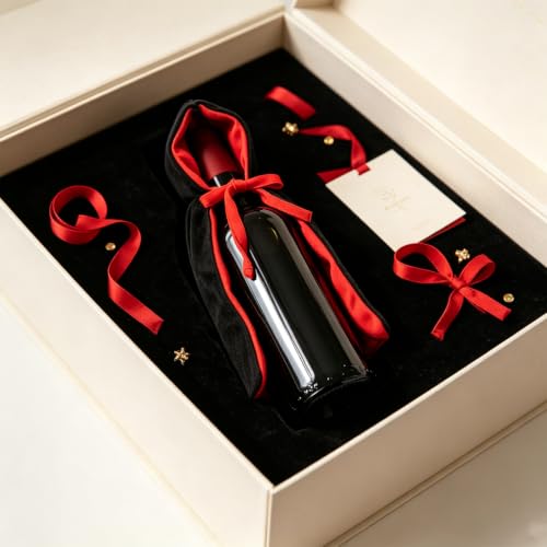 Halloween Vampire Cape Wine Bottle Cover Set with Hat - Festive Party Decor