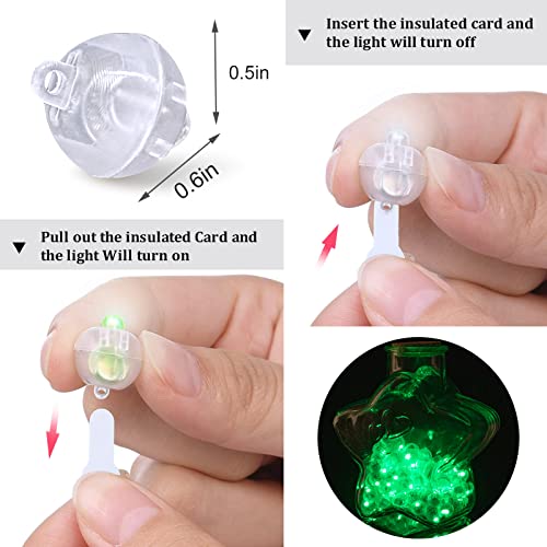 Green Balloon Light Set - 50 PCS Mini LED Lanterns with Loop - Flash Variant