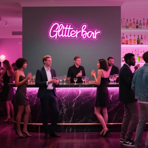 Glitter Bar Neon Sign LED Bar Decor for Home Wedding Birthday Party LB-GlitterBar