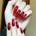 Wine Red Gradient Press On Nails Medium Coffin Fake Nails 24pcs - Variation L006