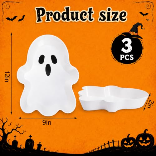 Ghost-Shaped Halloween Candy Serving Trays - 3 Pack Ghost Candy Bowls