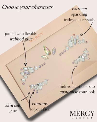 Sparkly Crystal Face Jewel Headpiece for Halloween & Festivals - Pretty Costume Accessory