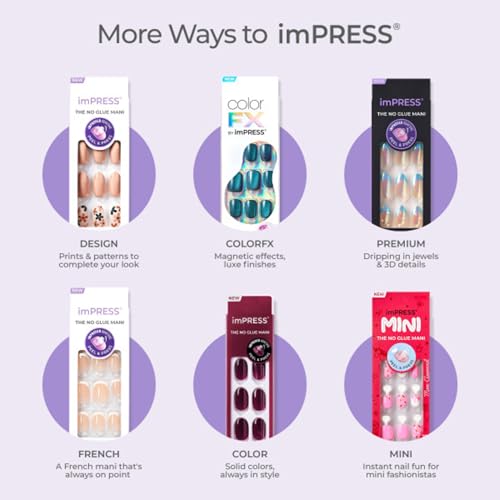 French No Glue Press On Nails - Dark Neutral + Black Tip, Almond Shape, Medium, 30 Nails + Tools