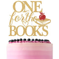 Gold Glitter Book Theme Cake Topper for First Birthday & Baby Shower